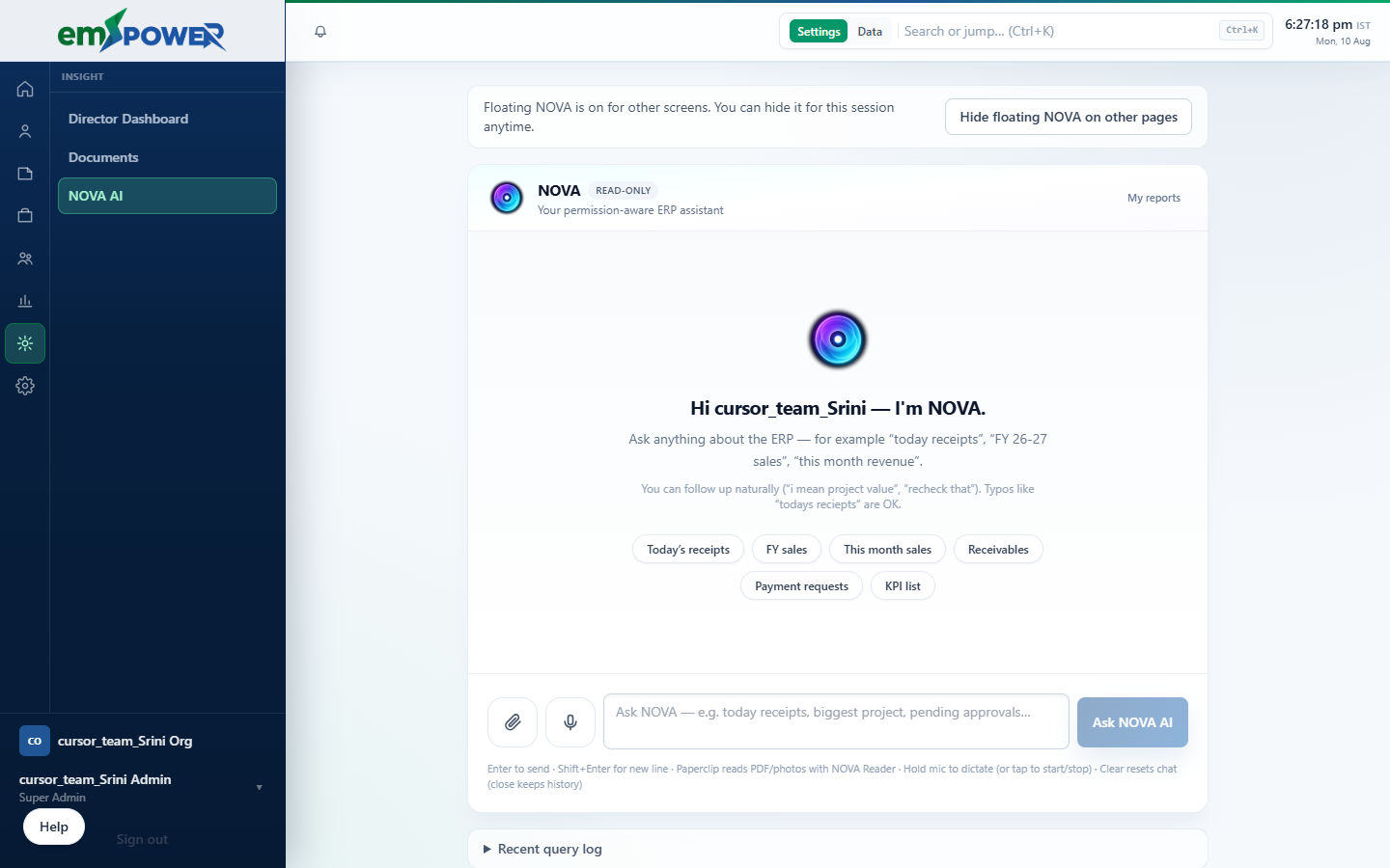 emPOWER NOVA AI assistant